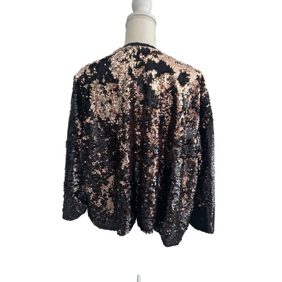 TORRID Reversible Black Metallic Sequin Blazer Jacket Size 3X/4X - Picture 5 of 8